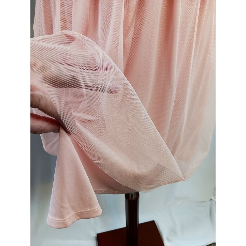 Formal Tulle Mini Dress Crochet Prom Cocktail Peach Black Size XL - Picture 10 of 14